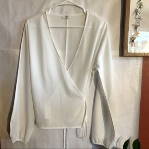 LNC Aritzia Wilfred wrap long sleeve blouse Medium